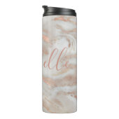 Goldene Rose - individuelle Name-Drehbuch Thermosbecher (Nach rechts gedreht)