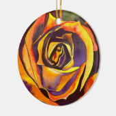 Goldene Rose Keramik Ornament (Links)