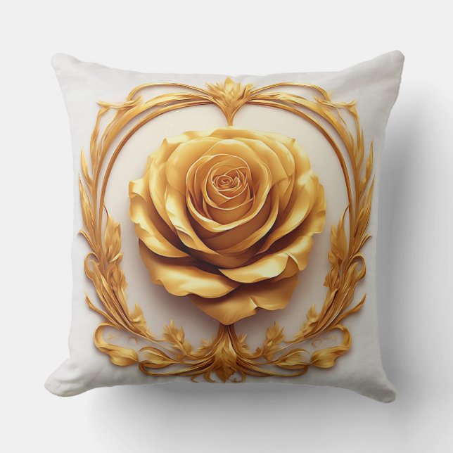 Goldene Rose Kissen (Vorderseite)
