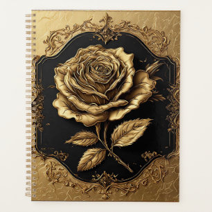 Goldene Rose Kunstwerk mit aufwendigem dekorativem Planer