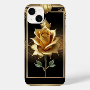Goldene Rose Kunstwerk mit eleganter Rahmung Case-Mate iPhone 14 Hülle