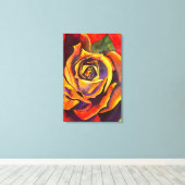 Goldene Rose Leinwanddruck (Insitu (Holzboden))