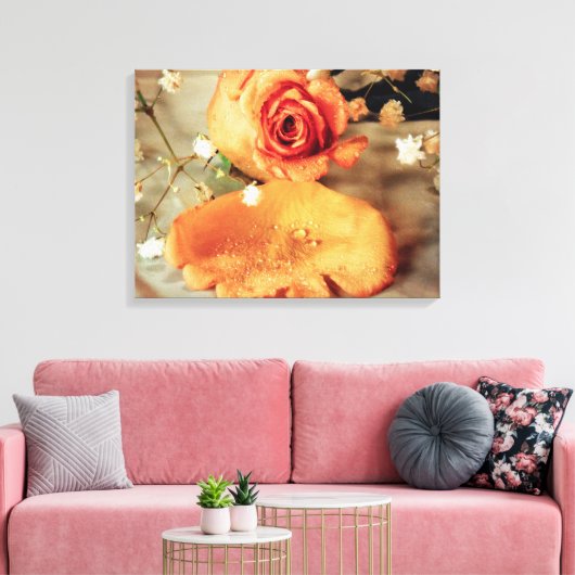 Goldene Rose Leinwanddruck (Insitu (Wohnzimmer))