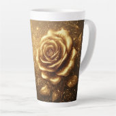 Goldene Rose mit glänzenden Teilchen Milchtasse (Rechte Ecke)
