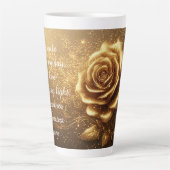 Goldene Rose mit glänzenden Teilchen Milchtasse (Vorderseite)
