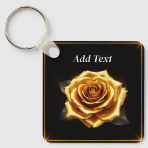 Goldene Rose mit leuchtenden Rändern Schlüsselanhänger