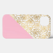 Goldene Rose mit Rosa Case-Mate iPhone Hülle (Rückseite (Horizontal))
