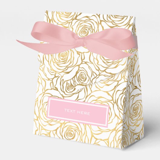 Goldene Rose mit Rosa Geschenkschachtel (Vorderseite)