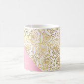 Goldene Rose mit Rosa Kaffeetasse (Mittel)