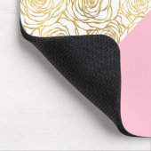 Goldene Rose mit Rosa Mousepad (Ecke)