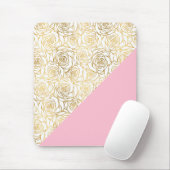 Goldene Rose mit Rosa Mousepad (Mit Mouse)