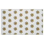 GOLDENE ROSE MIT ROTEM RUBY, Weißmuster Stoff (Fat Quarter (45,7 x 55,9 cm))