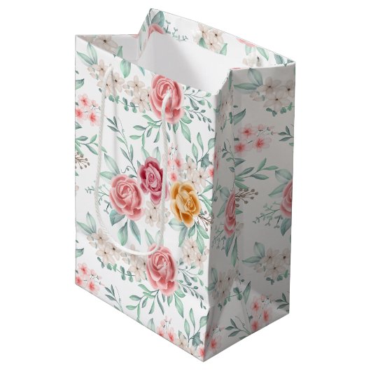 Goldene Rose Mittlere Geschenktüte (Vorderseite Schrägansicht)