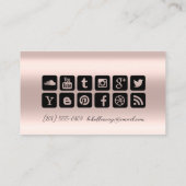 Goldene Rose Moderne Grafikdesignerkarte Visitenkarte (Rückseite)