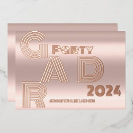 GOLDENE ROSE MODERNES GRAD PARTY FOLIENEINLADUNG