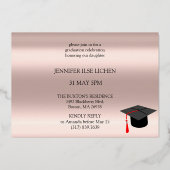 GOLDENE ROSE MODERNES GRAD PARTY FOLIENEINLADUNG (Rückseite)