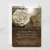 Goldene Rose Nostalgie Einladung zur Gedenkstätte (Rückseite)