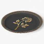 Goldene Rose Pappteller (Schrägansicht)