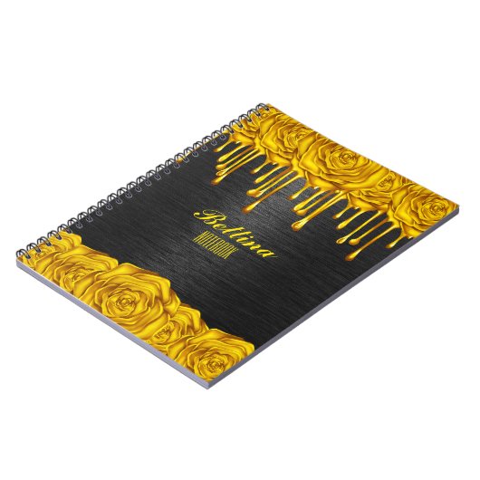 Goldene Rose Personalisiert-Notebook Notizblock (Linke Seite)