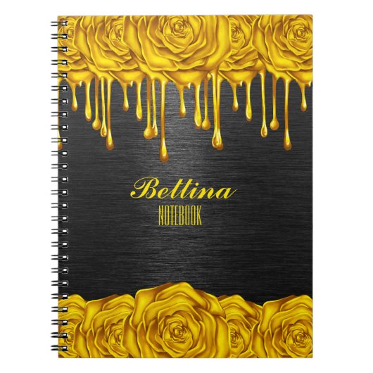Goldene Rose Personalisiert-Notebook Notizblock (Vorderseite)