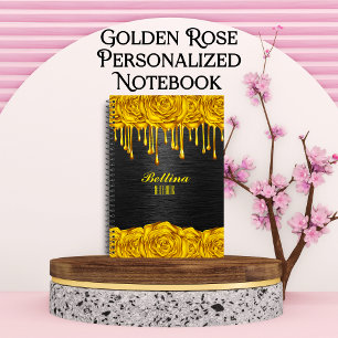 Goldene Rose Personalisiert-Notebook Notizblock