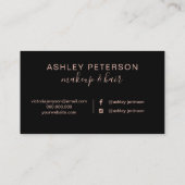 Goldene Rose Pinselstrich Visitenkarte (Rückseite)