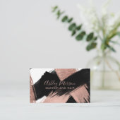 Goldene Rose Pinselstrich Visitenkarte (Stehend Vorderseite)