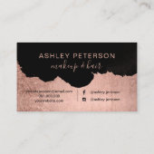 Goldene Rose Pinselstrich Visitenkarte (Rückseite)