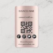 Goldene Rose - QR-Code-Visitenkarte für soziale Me Visitenkarte (Vorderseite)