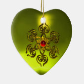 GOLDENE ROSE RUBY, Gelbes Topaz, Lila rosa Keramik Ornament (Rechts)