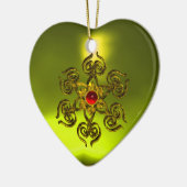 GOLDENE ROSE RUBY, Gelbes Topaz, Lila rosa Keramik Ornament (Links)