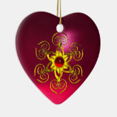 GOLDENE ROSE RUBY, Lila rosa Keramik Ornament (Rechts)