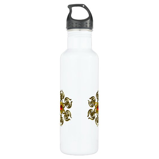 GOLDENE ROSE RUBY, White Trinkflasche (Rückseite)