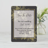 Goldene Rose Save the Date Einladung (Stehend Vorderseite)