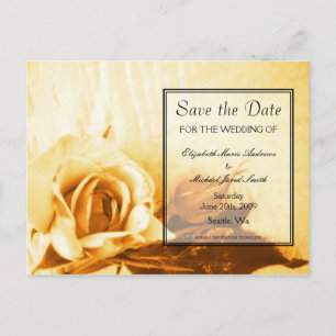Goldene Rose Save the Date Postkarte