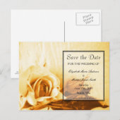Goldene Rose Save the Date Postkarte (Vorne/Hinten)