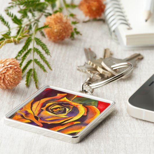 Goldene Rose Schlüsselanhänger (Seite)