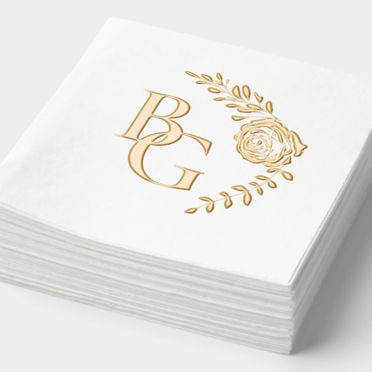 Goldene Rose Servietten Mit Folie (Ausschnitt)