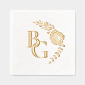 Goldene Rose Servietten Mit Folie (Vorderseite)