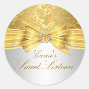 Goldene Rose Sweet Sixteen Aufkleber