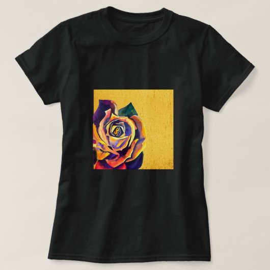 Goldene Rose T-Shirt (Design vorne)