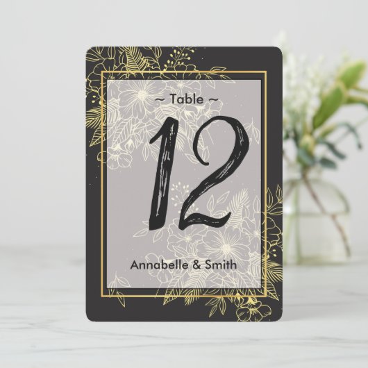 Goldene Rose Tischnummer (Stehend Vorderseite)