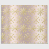 Goldene Rose und goldene Schneeflocken Geschenkpapier (Flach)