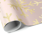 Goldene Rose und goldene Schneeflocken Geschenkpapier (Rolleneckpunkt)