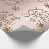Goldene Rose und goldenes Schneeflockenpapier Geschenkpapier (Ecke)