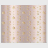 Goldene Rose und goldenes Sternenpapier Geschenkpapier (Flach)