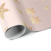 Goldene Rose und goldenes Sternenpapier Geschenkpapier (Rolleneckpunkt)