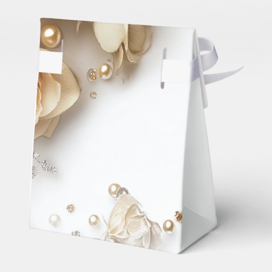 Goldene Rose und Hochzeitsringe Geschenkschachtel (Rückseite)