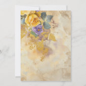 Goldene Rose und Violetten 50. Hochzeitstag Einladung (Rückseite)