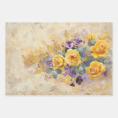 Goldene Rose und Violetten 50. Hochzeitstag Geschenkpapier Set (Vorderseite 2)
